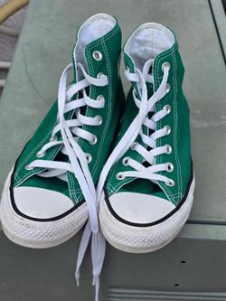 Green High Top Converse Size Womens 8 / Mens 6
