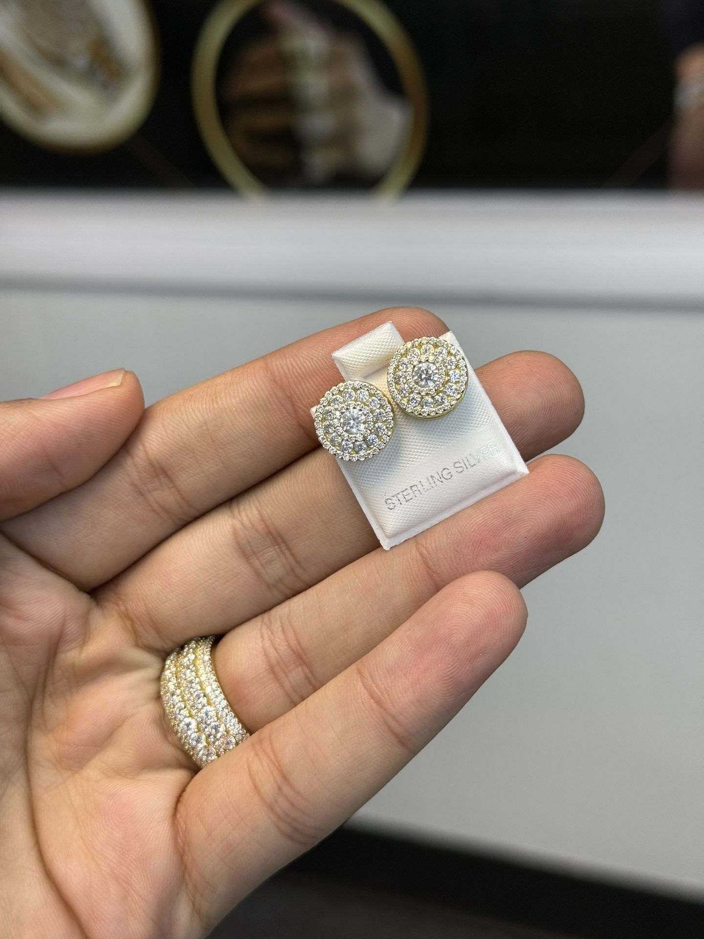 Moissanites Diamonds Men Earrings 925