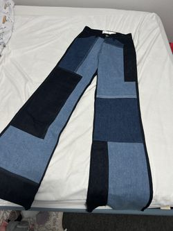 Victoria Beckham Patchwork High-Waist Rigid Flare Jeans