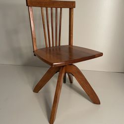 1940S Vintage Oak kiddy joy Adjustable Children’s Chair, Photography Prop