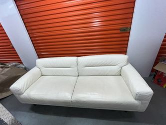 White Leather Sofa 