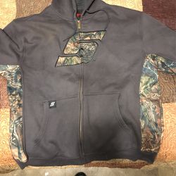 snap on zip up hoodie extra large