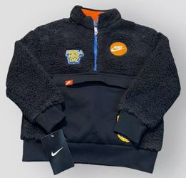 *NEW* Nike Just Do It Patches” Sherpa Pullover Jacket Boys
