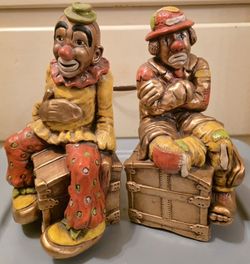 Vintage Clown Book-Ends 