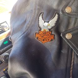 Wild Rider Leather Jacket Harley Davidson Patches Size Large
