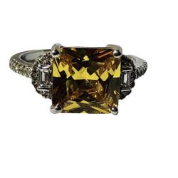 Trillion Cut Citrine Ring Set In 925 Silver Size Is A 9