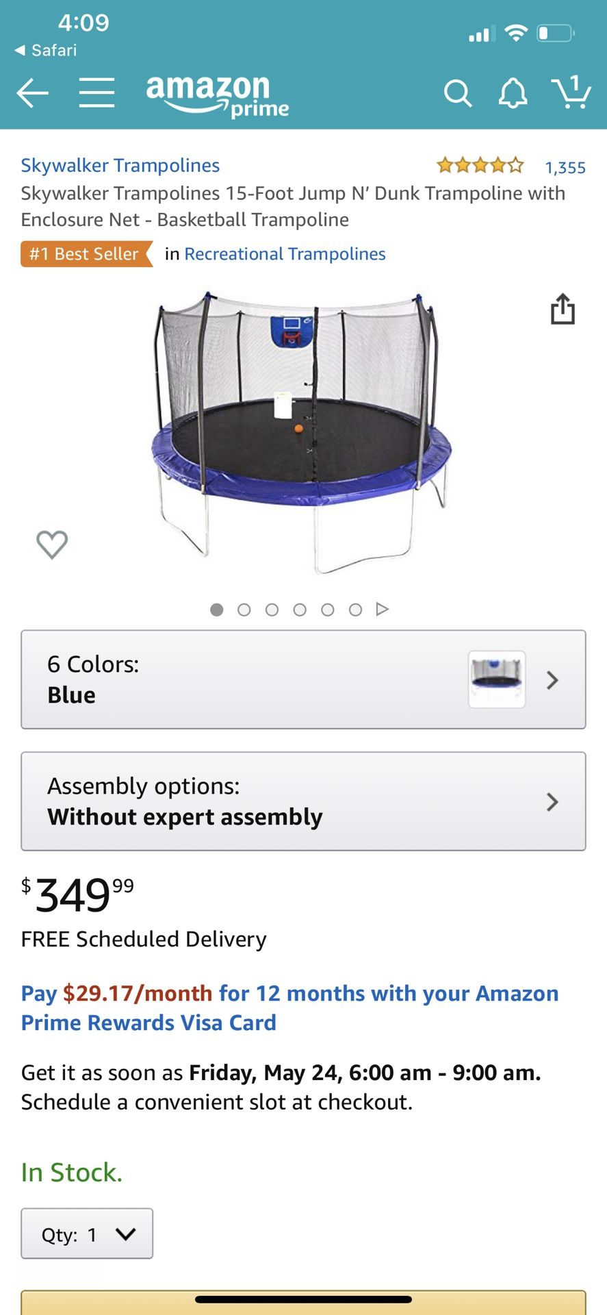 Sky walker trampoline 15 foot