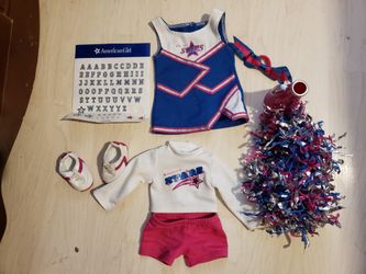 American Girl 2 in 1 Cheer Gear Cheerleading 🚫 SOLD OUT INDEFINITELY!! LIKE NEW, PomPoms Are Noticeable Not New Otherwise Perfect Shape!
