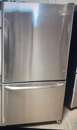 Kitchen Aid Bottom Freezer Stainless Steel Refrigerator Fridge
