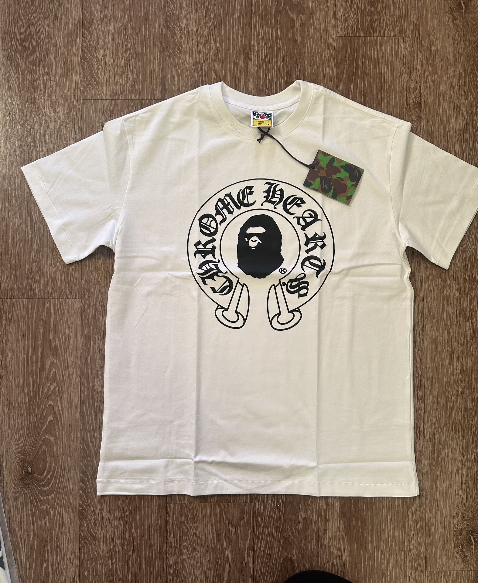 Large White Chrome Heats Bape , Bathing, Ape T-Shirt