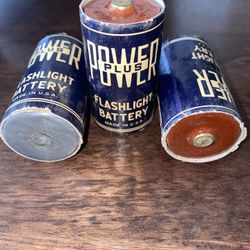 Vintage Flashlight Batteries Made In USA Paper Label