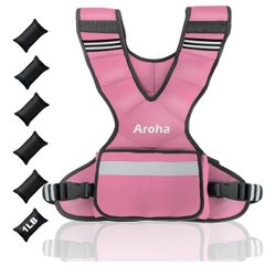 Adjustable Weighted Vest for Women & Men, 4-10lb vest with 6 Ironsand Weights for Strength Training and Home Workout, Weight Vest with Reflective Stri