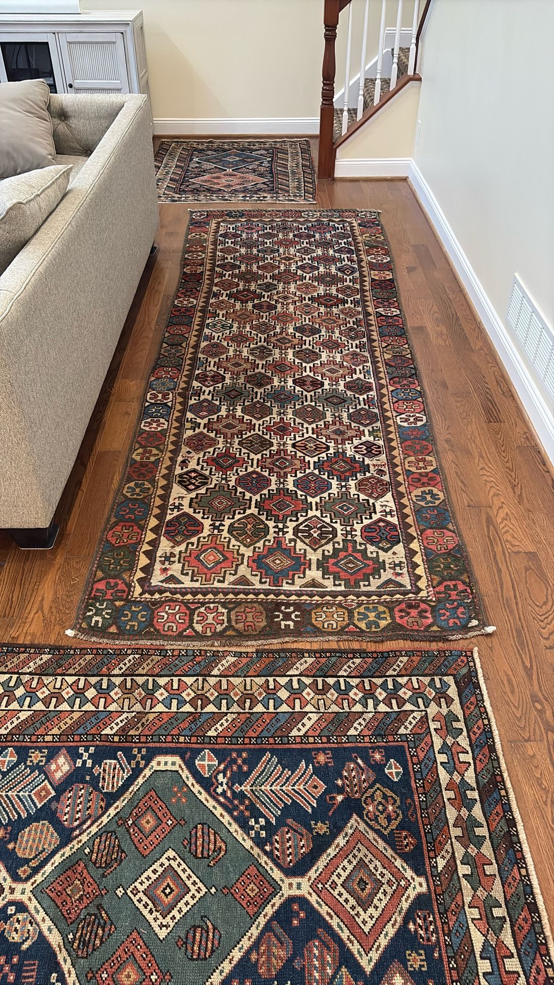 1870’s Antique Caucasian Kazak Rug 11x3.5