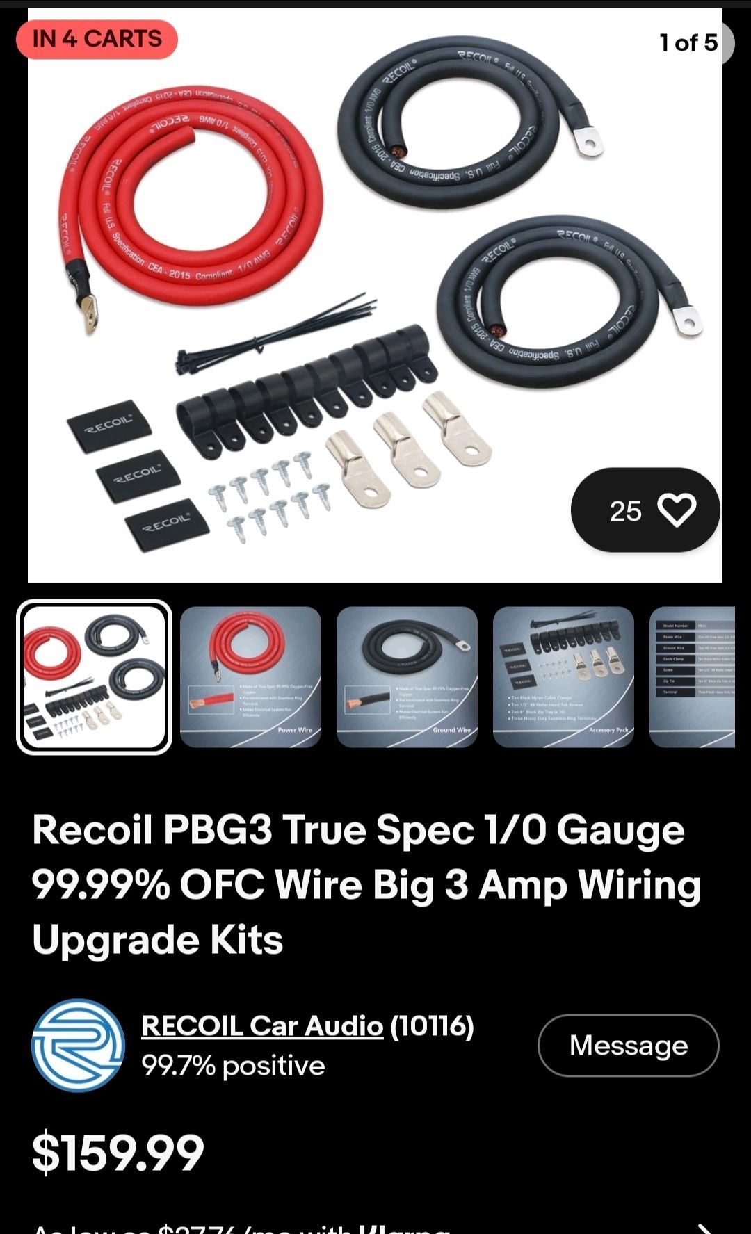Big 3 wiring kit new open box