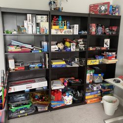 3 Dark Brown Bookshelves 