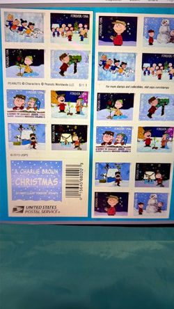 CHARLIE BROWN FOREVER CHRISTMAS STAMPS 50 CENTS