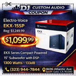 EV Electro-Voice EKX EKX-15SP Powered Subwoofer 15" Compact Bass Cabinet 1300 W DSP 🚨 Payment Options Available 🚨 No Credit Needed 🚨 