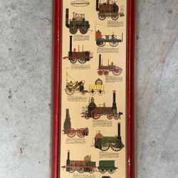 Vintage locomotive train art print framed 