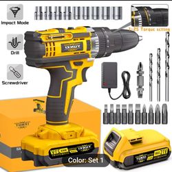 21V Cordless Impact Drill Set, Wireless Drill Set, Household Power Tool Set, with Battery And Quick Charger, Battery Powered, Multifunctional Tool, To
