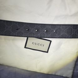Gucci Monogrammed Coated Canvas Belt (Men)