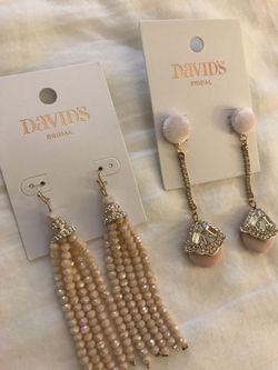 Wedding bridal bridesmaid jewelry earrings David’s Bridal new **pick one**