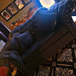 Gray Sofa With Rhinestones
