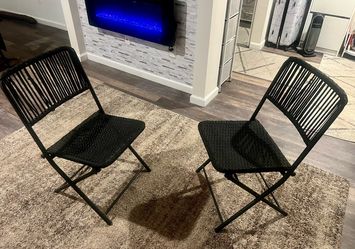 Black Folding Chairs Set of 2