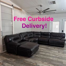Free Curbside Delivery! Electric Leather Sectional Couch