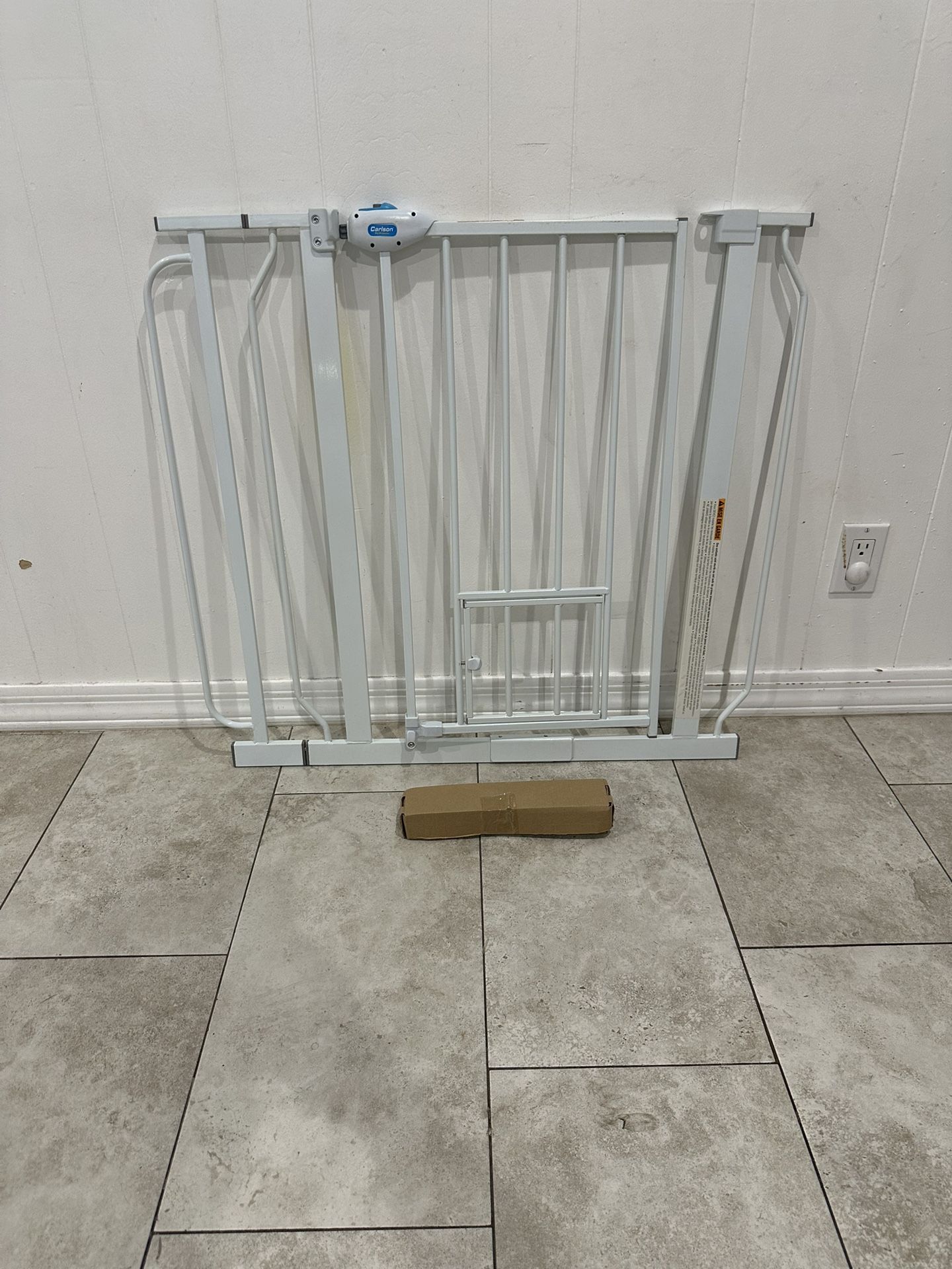 Wide Pet Gate / Baby Gate with Pet Door - Fits Openings 29” - 36.5”