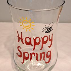 Flower Vase For Flowers Home Decor Glass Happy Spring