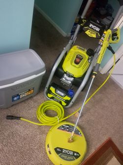 Ryobi 3300 Psi With Surface Cleaner Includes Rod Extensions New Water Hose And New Gas Container