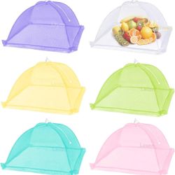 Food Cover Mesh Food Tent,17"x17", Nylon Covers, Pop-Up Umbrella Screen-Tents 6 Colors