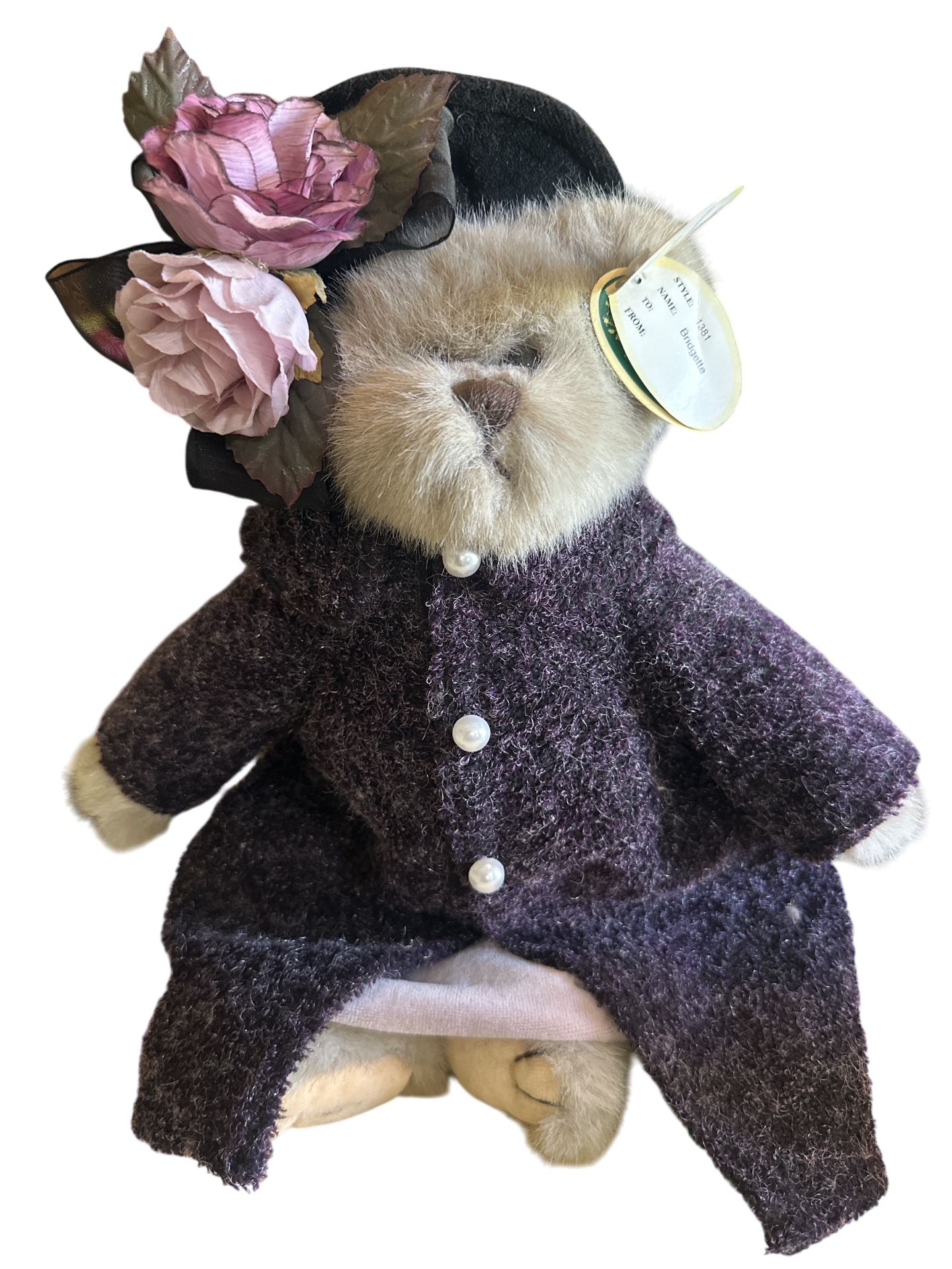 The Bearington Collection Bridgette bear. It's a plush bear from the Bearington Collection, specifically the "Bridgette" model, released in 2003. Th