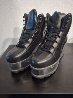 YRU Clear Compartment Black Platform Sneakers Size 10 Women's
