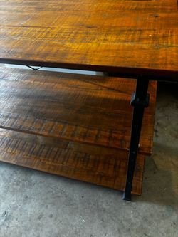 Rustic Industrial 3-Tier Console Table