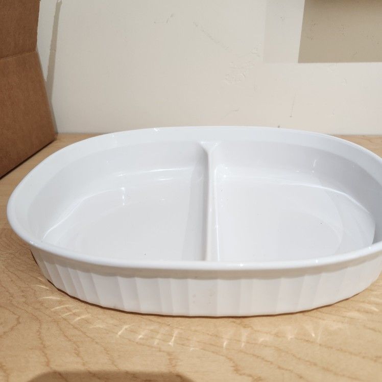 Corning Ware French White Divided Dish