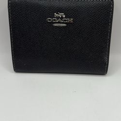 Coach CR983 Black Cross Grain Leather Bifold Wallet