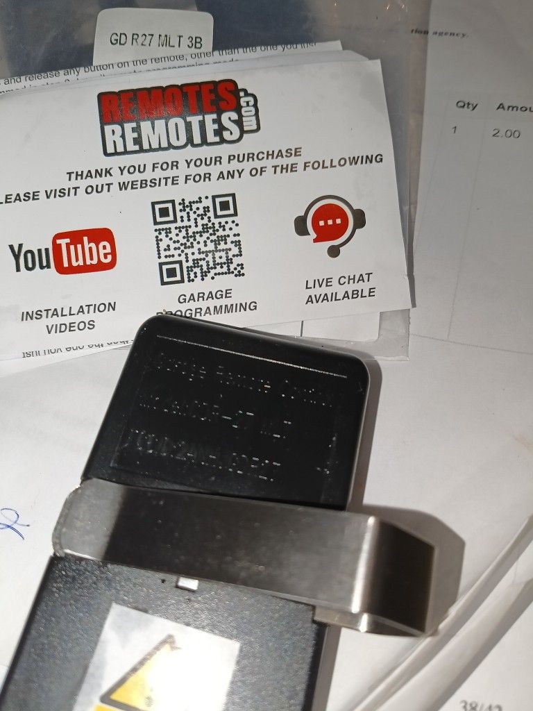 Garage Door Opener Remote With battery and clip