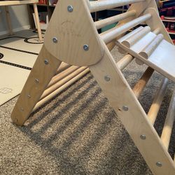 Kids Pickler triangle/climber with Reversible Slide - Lily And River Wooden