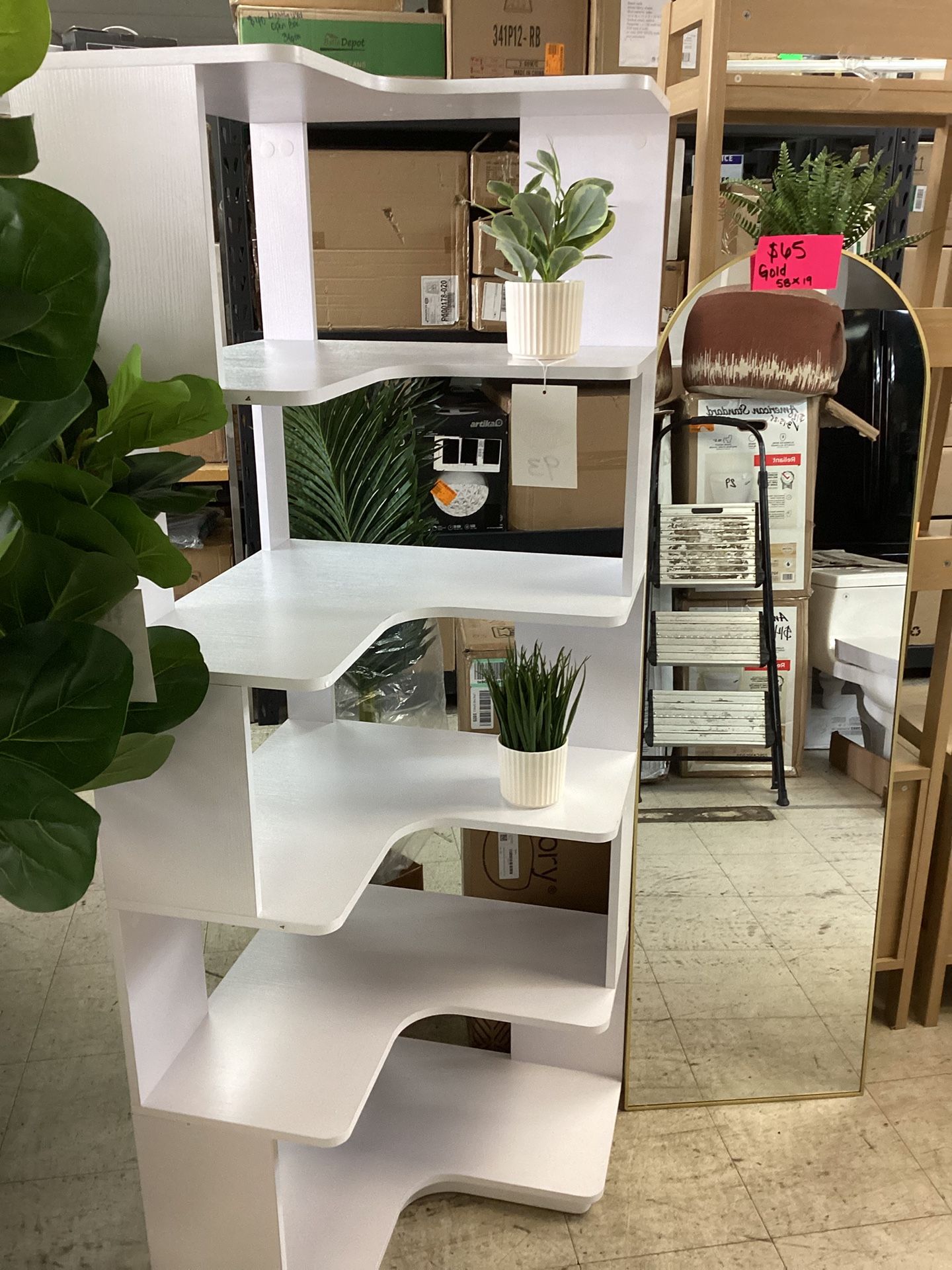 White Corner Bookshelf