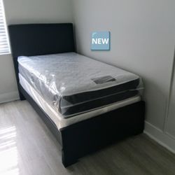 $325 Twin Bed Frame With Mattress And Boxspring Brand New Free Delivery