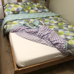 Full Bed Frame With Foam Mattress (IKEA)