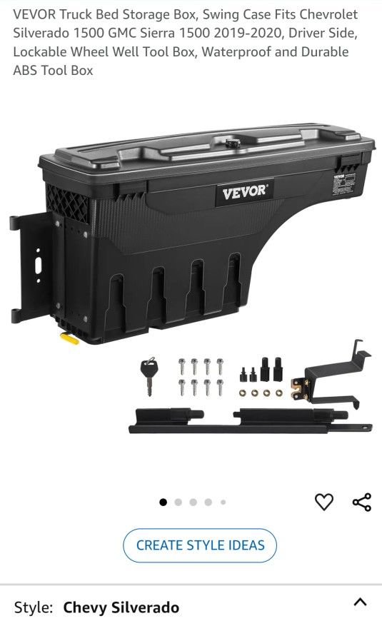 Storage box for Chevy Silverado or GMC Sierra 2019-2020