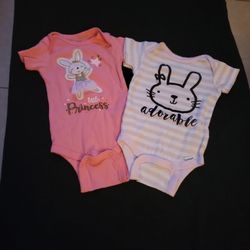 2 Baby Girl Onesies