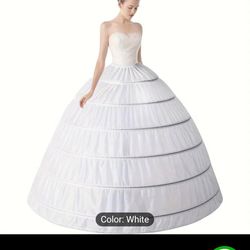 6 ring hoop skirt for ball gown petticoat
