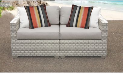 PBR Fairmont 2 Piece Outdoor Wicker Patio Furniture Set