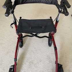Walker, New Red With Brakes, Seat , Backrest