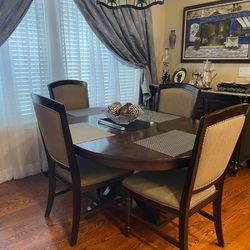 Kitchen Table W/ 4 Chairs And Cabinet