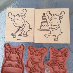 Riley The Moose Rubber Stamps