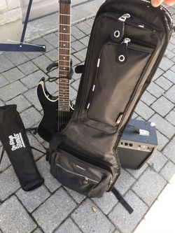 Ibanez Electric guitar & Fender amplifier & Stand